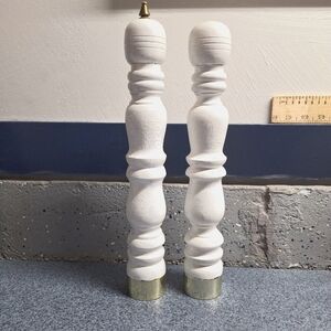 Gail & Craft Vintage 1960's White Washed Salt & Pepper Mill Set